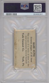 Babe Ruth from the 1927 York Caramel set graded by PSA and given an overall grade of 1.5.