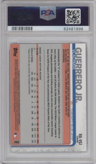 Vladimir Guerrero Jr. from the 2019 Topps Chrome set graded by PSA and given an overall grade of 10.