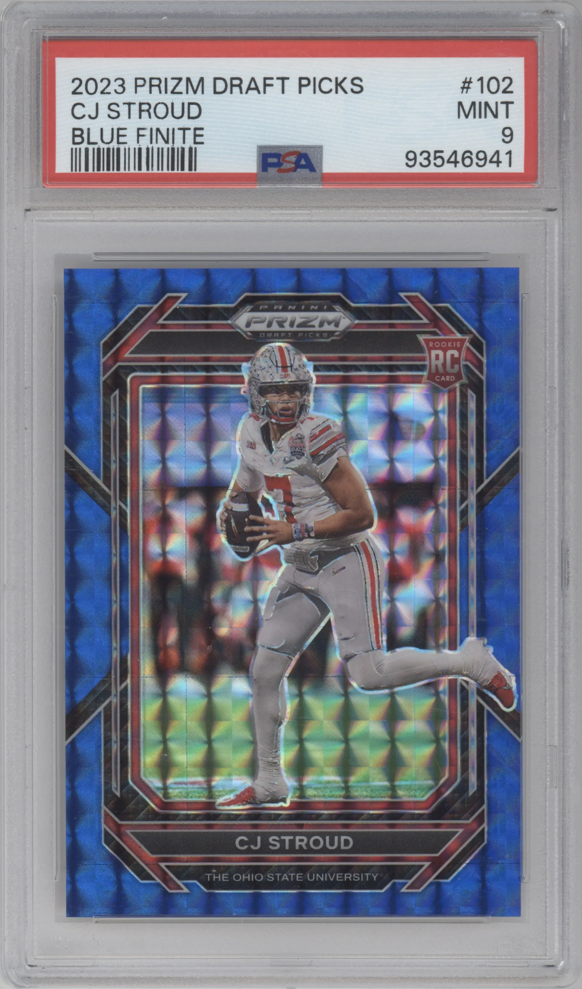 2023 Panini Prizm Draft Picks CJ Stroud Blue Finite PSA 9