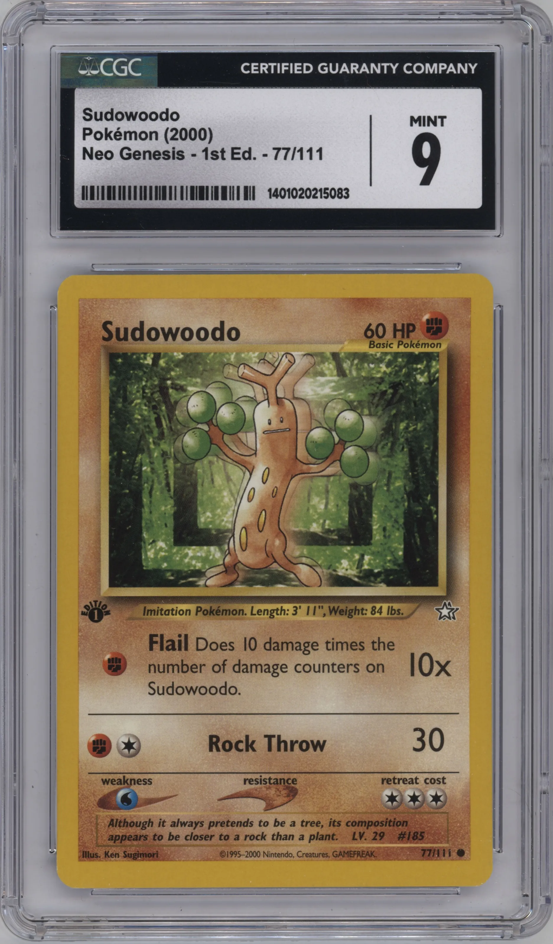 2000 Pokemon Neo Genesis Sudowoodo CGC 9