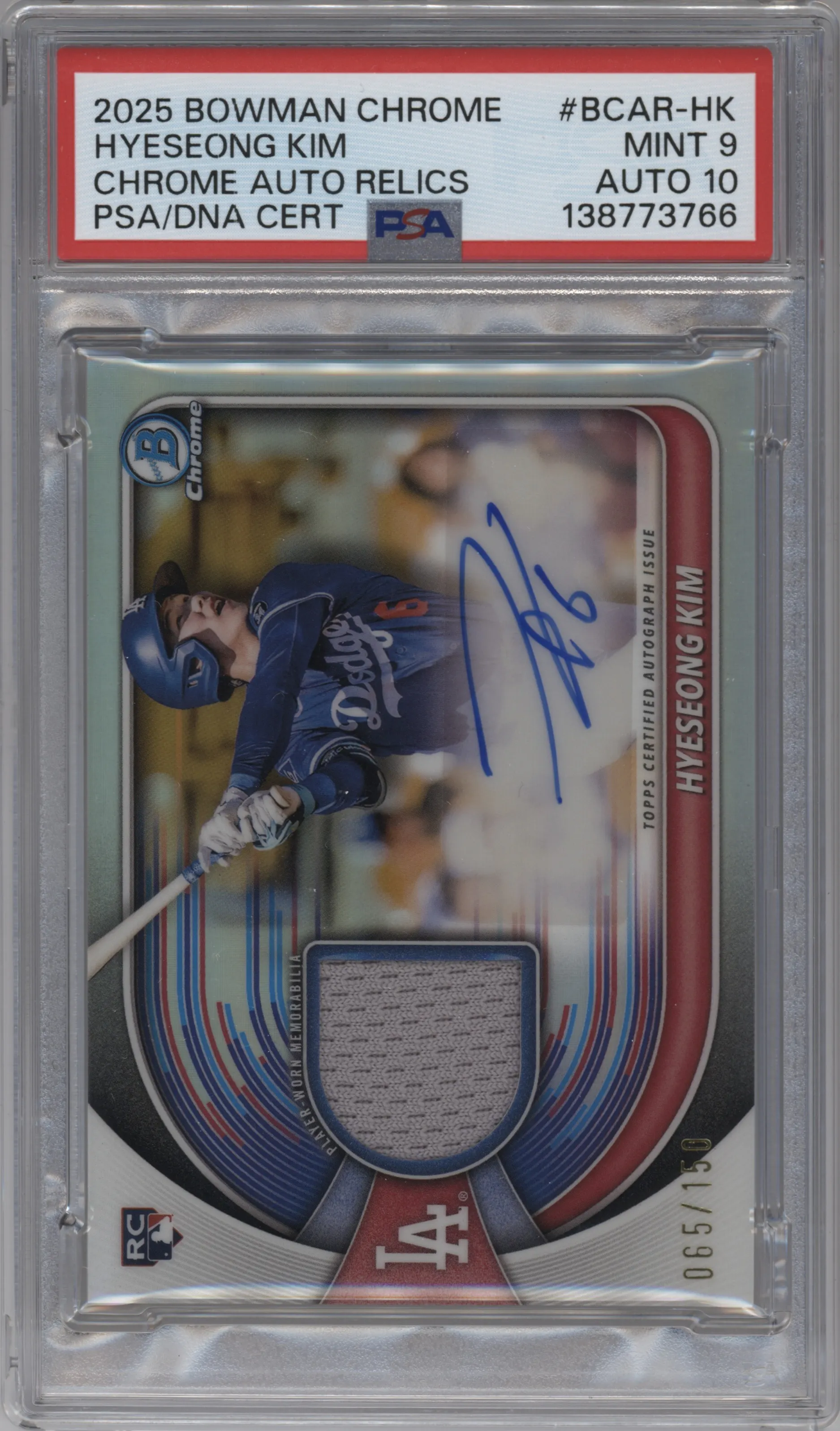 2025 Bowman Chrome Auto Relic Hyeseong Kim #BCAR-HK PSA 9