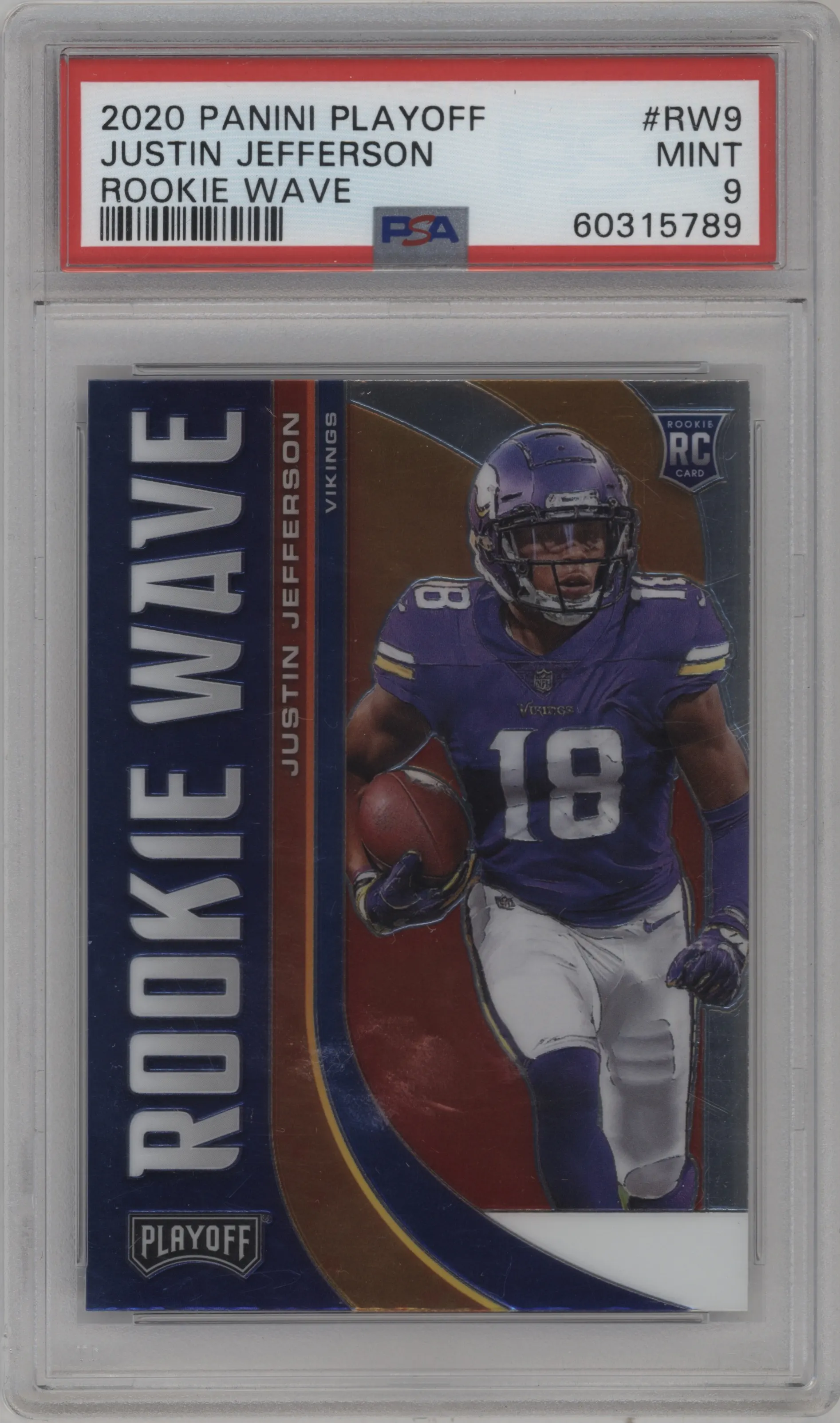 2020 Panini Playoff Rke.Wave Justin Jefferson PSA 9