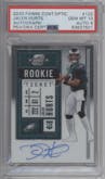 Jalen Hurts from the 2020 Panini Contenders Optic set graded by PSA and given an overall grade of 10.