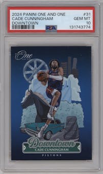 Cade Cunningham from the 2024-25 Panini One and One set graded by PSA and given an overall grade of 10.