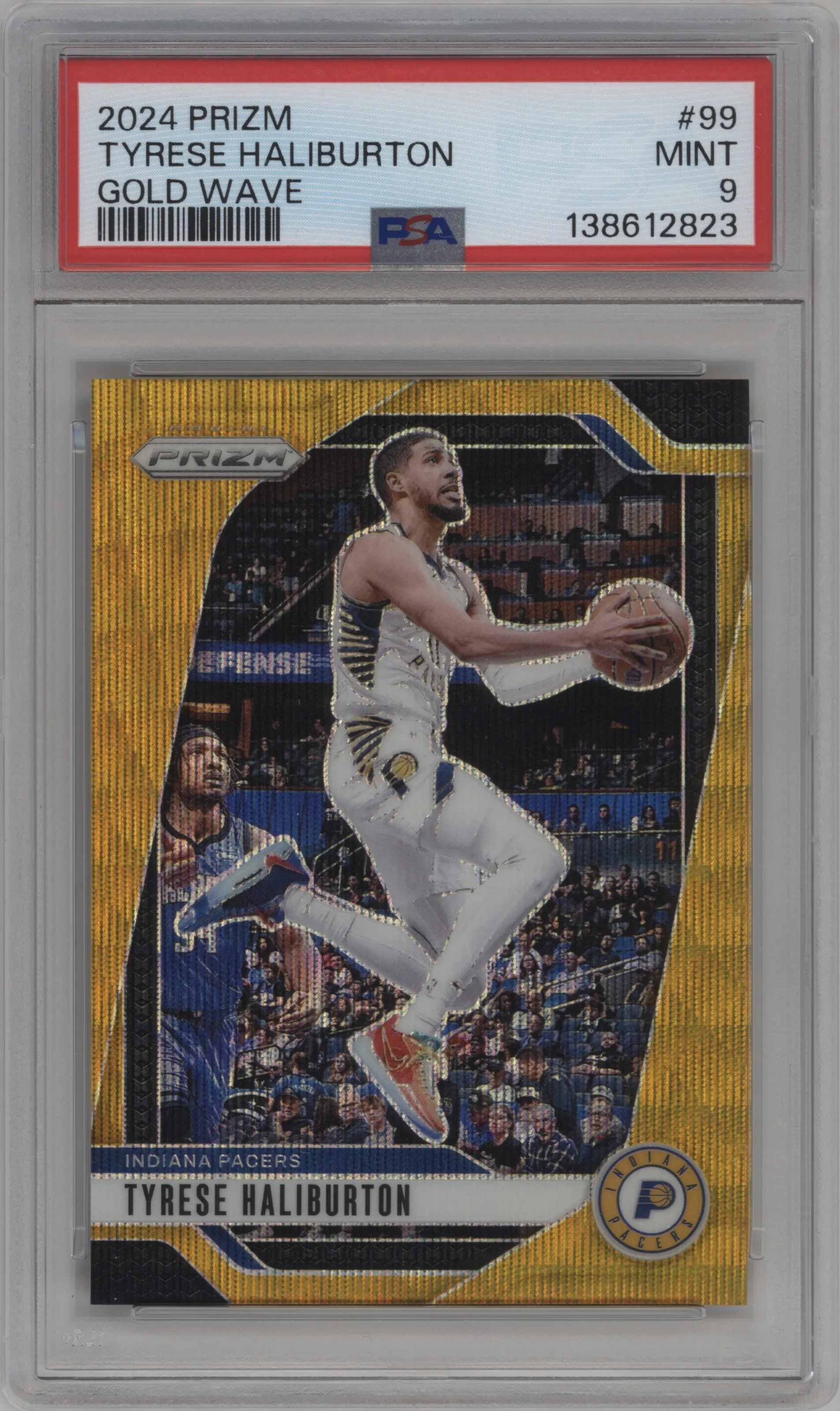 2024 Panini Prizm Tyrese Haliburton Gold Wave #99 PSA 9