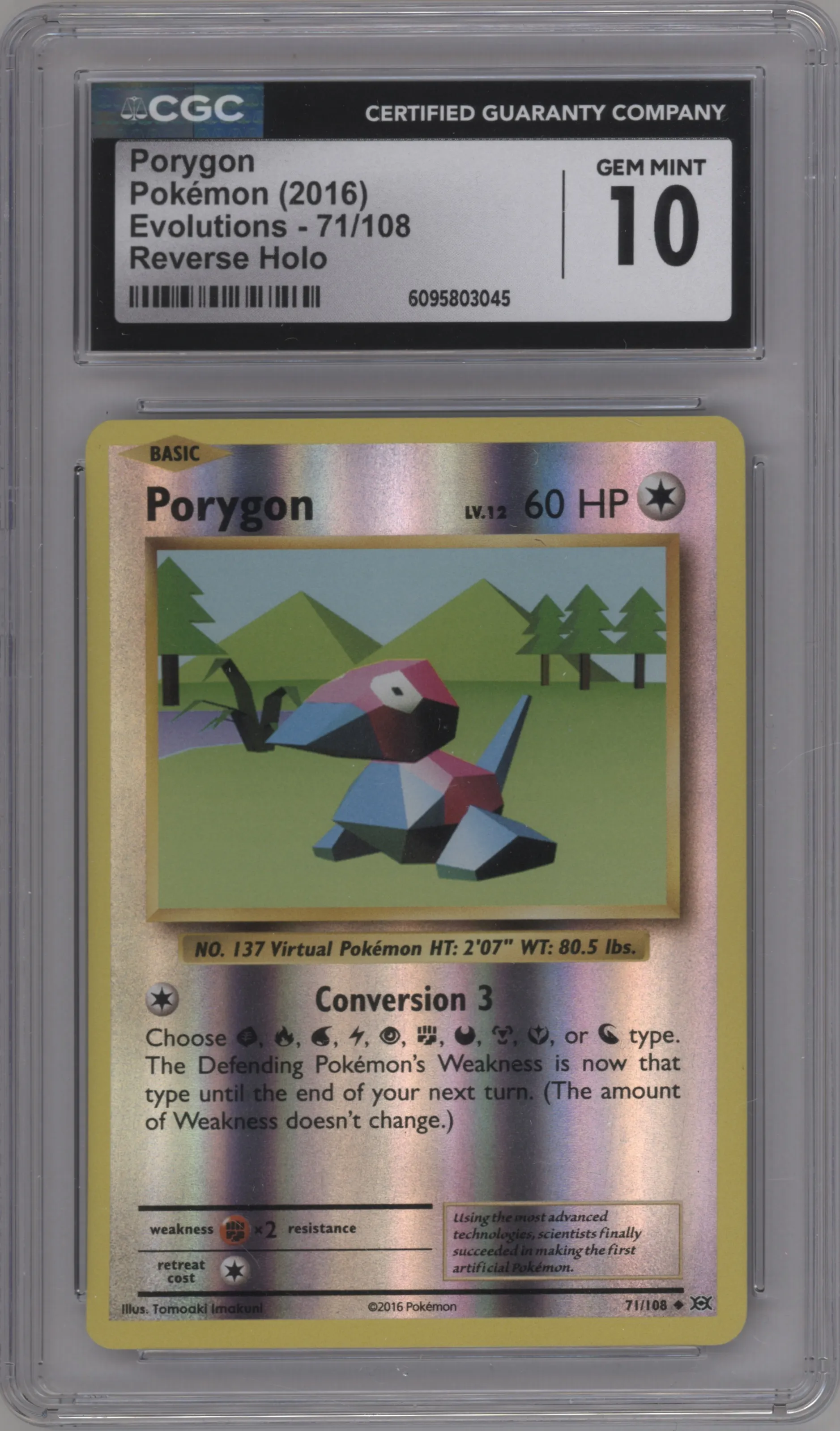 2016 Pokemon XY Evolutions Porygon CGC 10