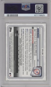 Jasson Dominguez from the 2020 Bowman set graded by PSA and given an overall grade of 9.