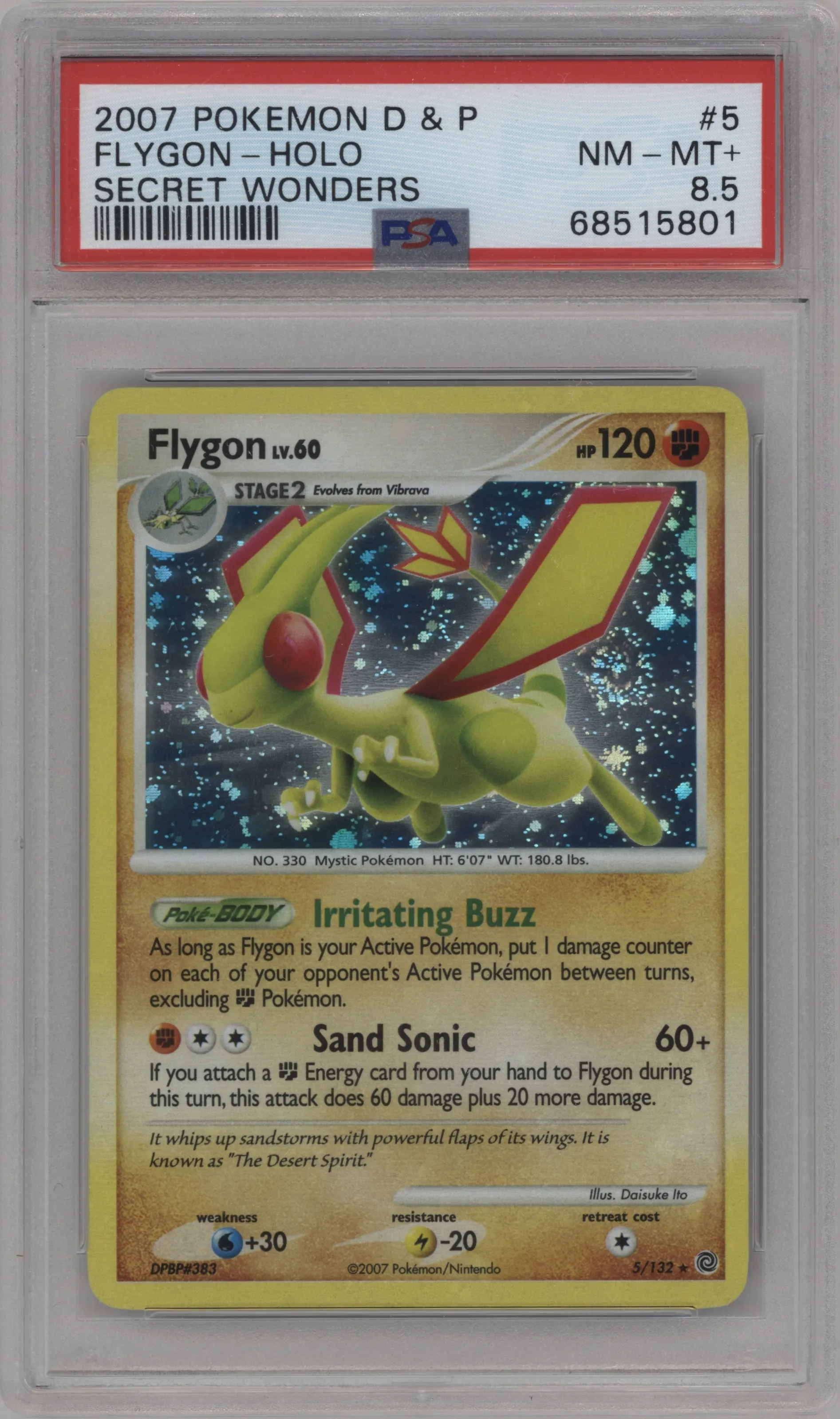 2007 Pokemon D&P Secret Wonders Flygon #5 PSA 8.5