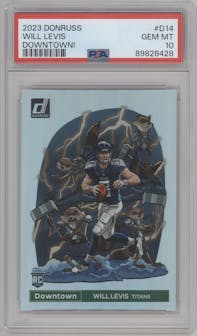 Will Levis from the 2023 Panini Donruss set graded by PSA and given an overall grade of 10.