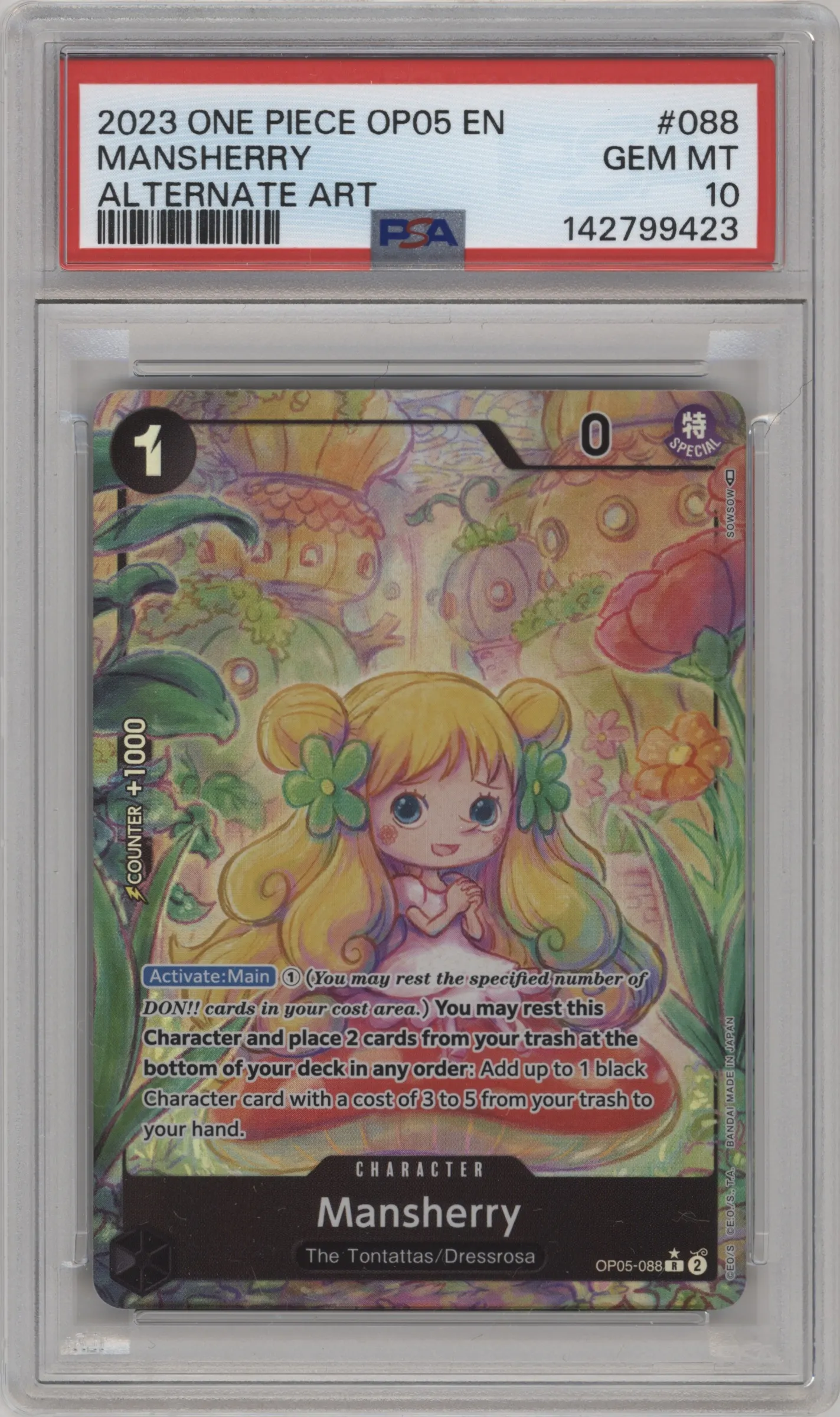 2023 One Piece Awakening of the New Era Mansherry Alternate Art PSA 10