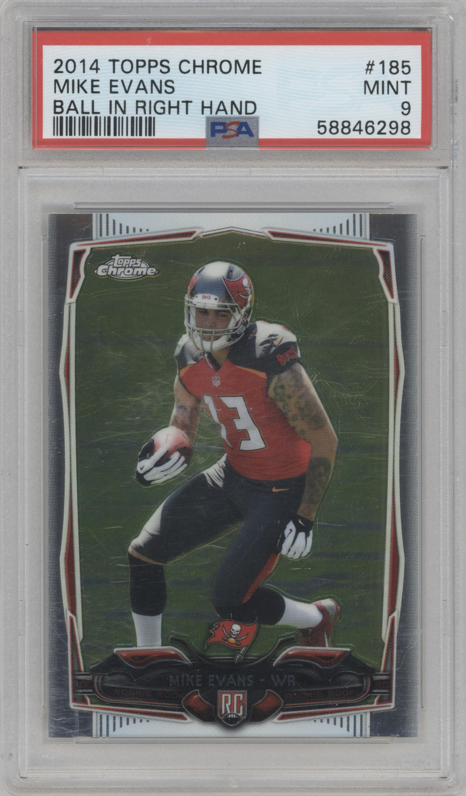 Mike Evans from the 2014 Topps Chrome set graded by PSA and given an overall grade of 9.