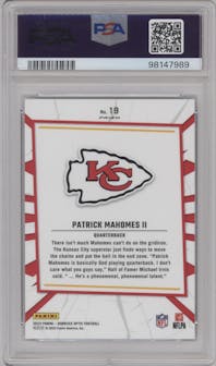 Patrick Mahomes II from the 2023 Donruss Optic set graded by PSA and given an overall grade of 9.