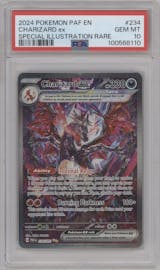 Charizard ex from the 2024 Pokemon SV set graded by PSA and given an overall grade of 10.