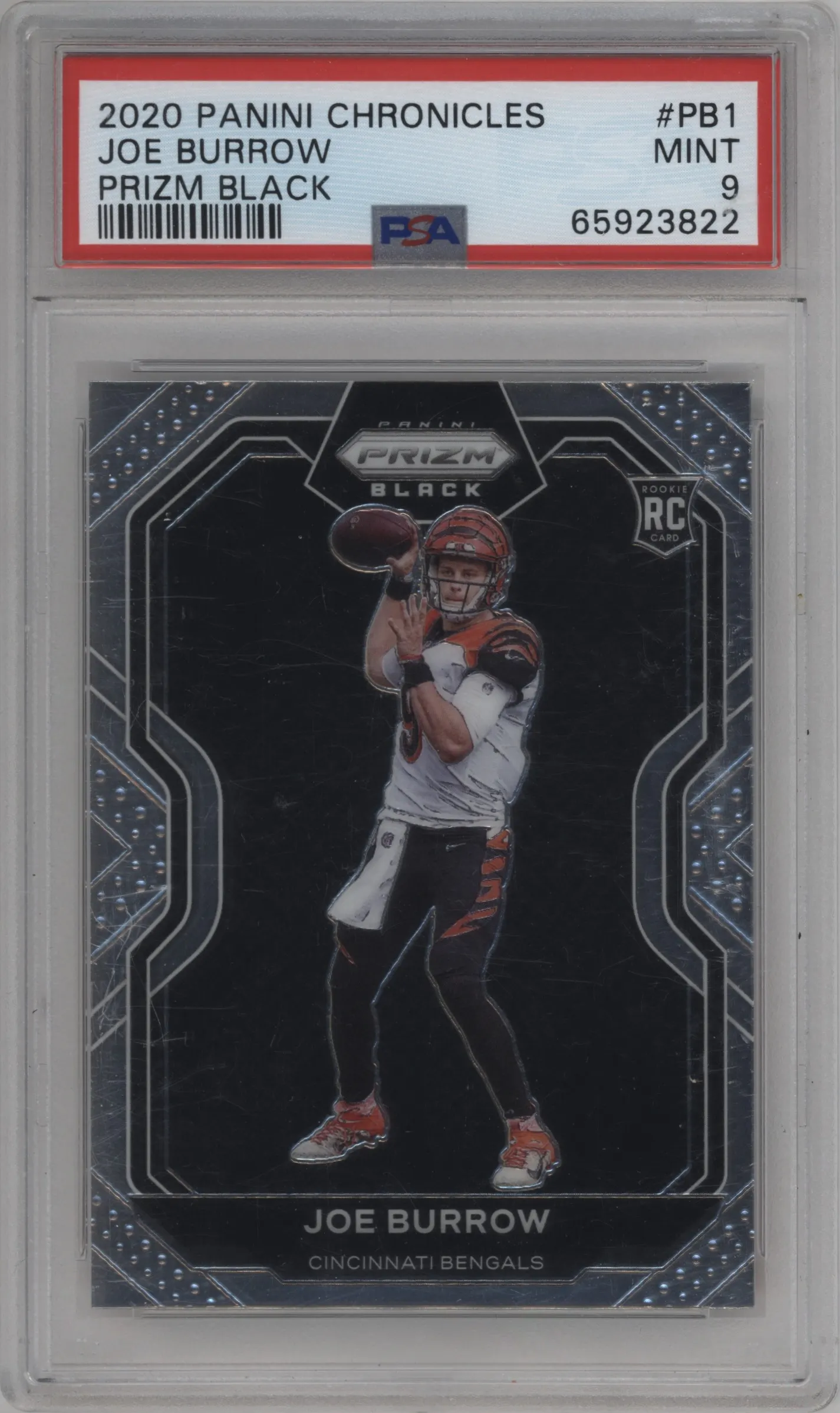 2020 Panini Chronicles Prizm Black Joe Burrow PSA 9