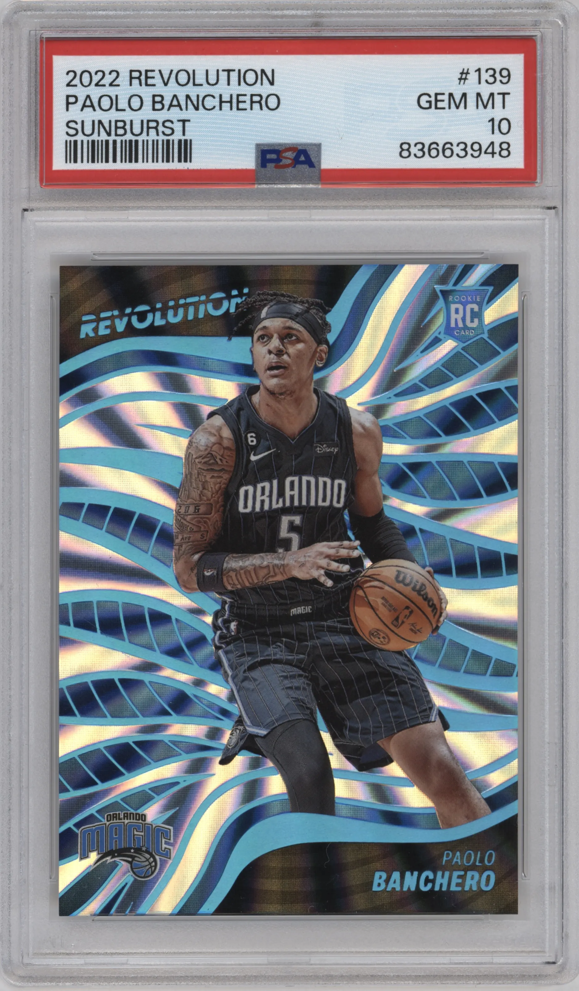 2022 Panini Revolution Paolo Banchero Sunburst PSA 10