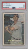 Ted Williams from the 1957 Topps set graded by PSA and given an overall grade of 1.5.