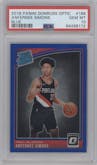 Anfernee Simons from the 2018-19 Panini Donruss Optic set featuring a Blue parallel graded by PSA and given an overall grade of 10.