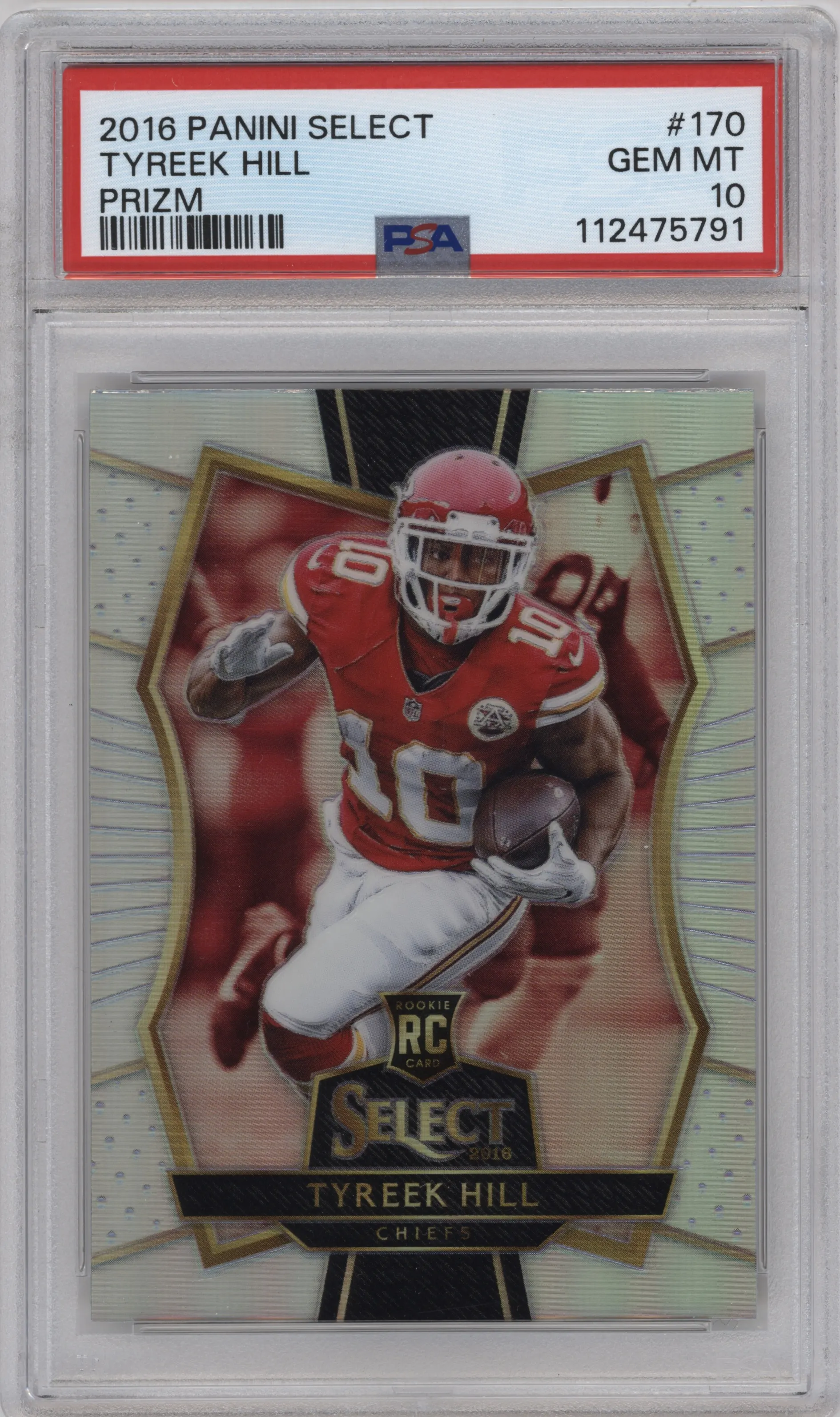 2016 Panini Select Pre.Lvl. Tyreek Hill Prizm #170 PSA 10