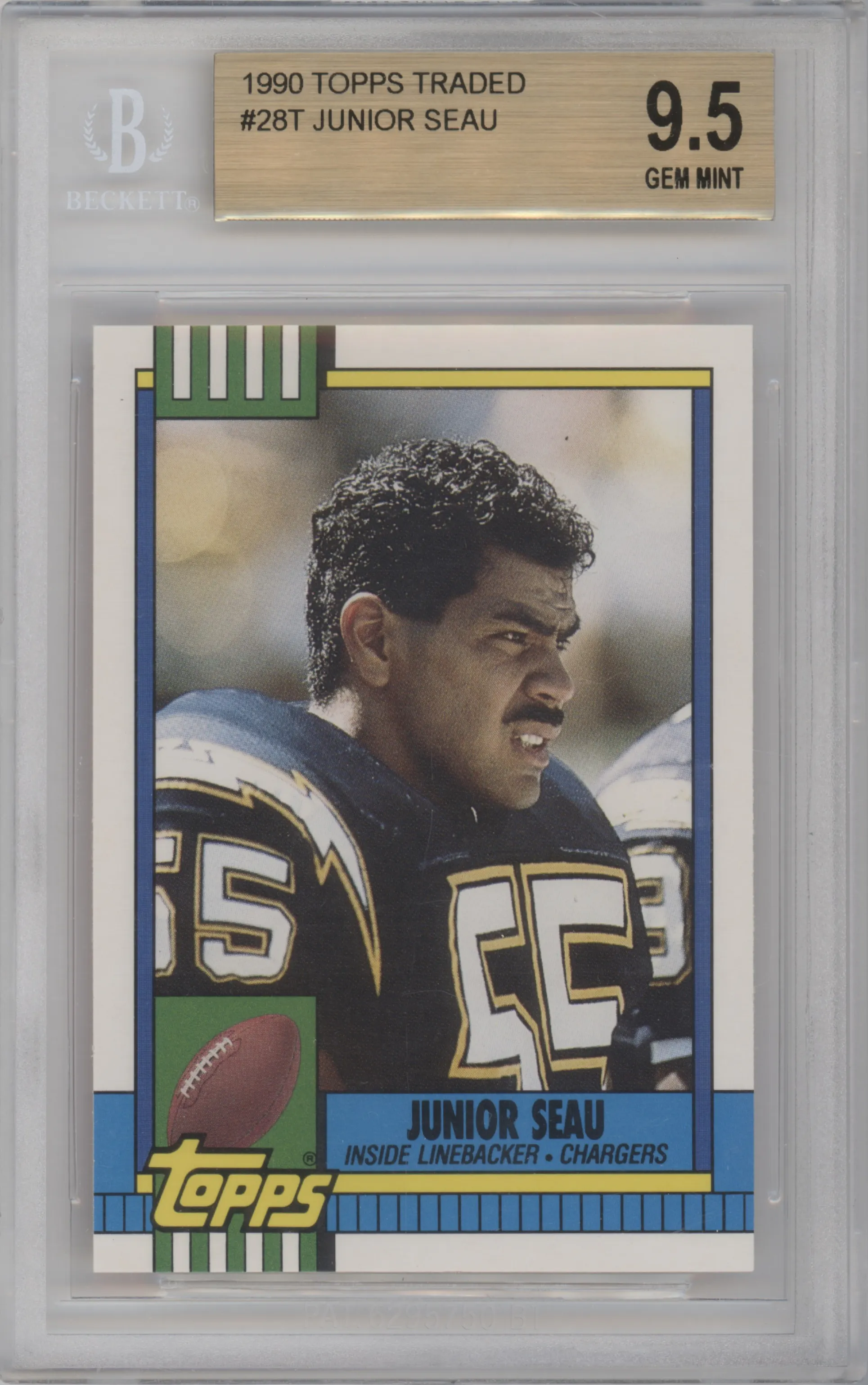1990 Topps Traded Junior Seau BGS 9.5