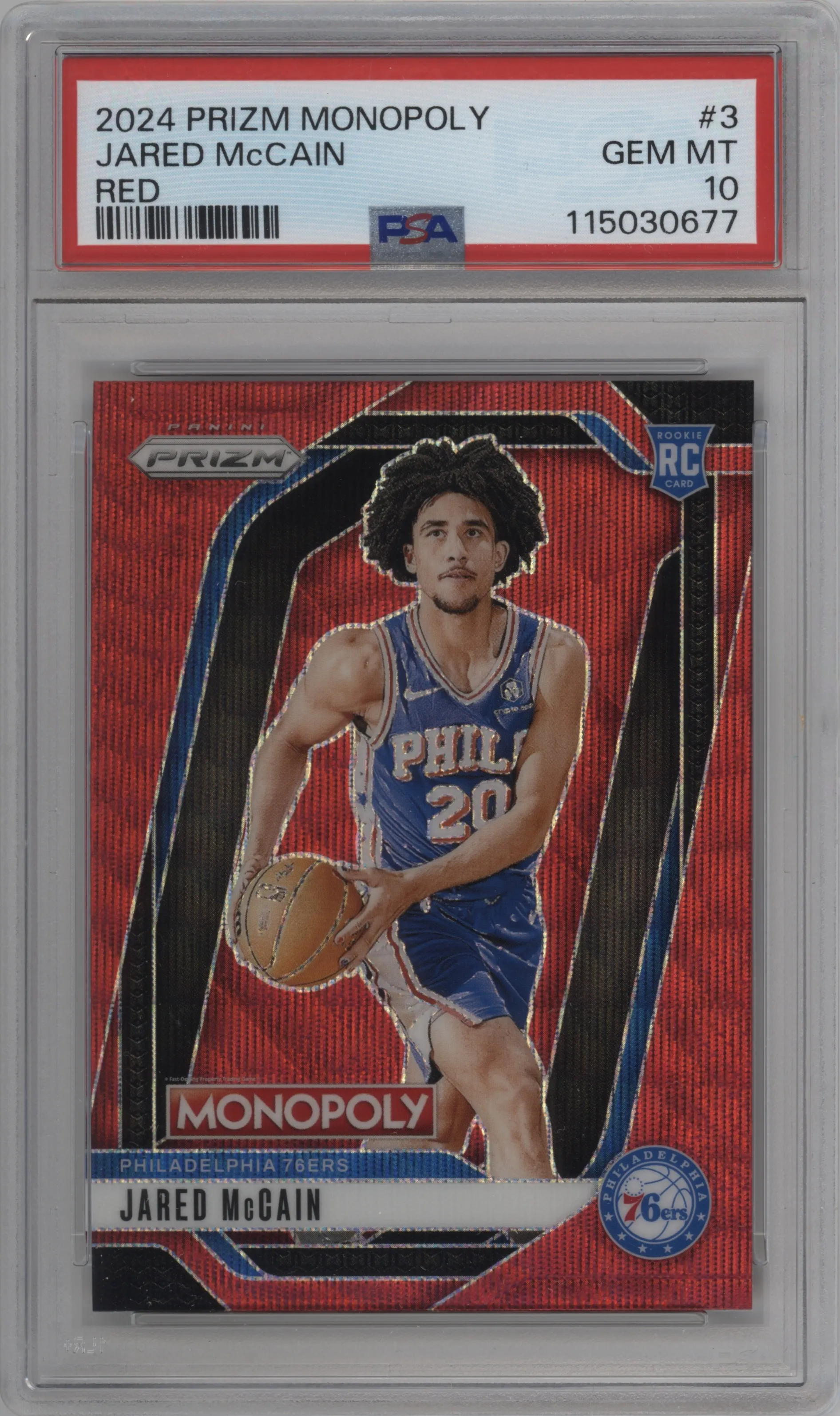 2024 Panini Prizm Monopoly Jared McCain Red PSA 10