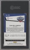 Zion Williamson from the 2019-20 Panini Hoops Premium Stock set featuring a Silver Laser parallel graded by SGC and given an overall grade of 10.