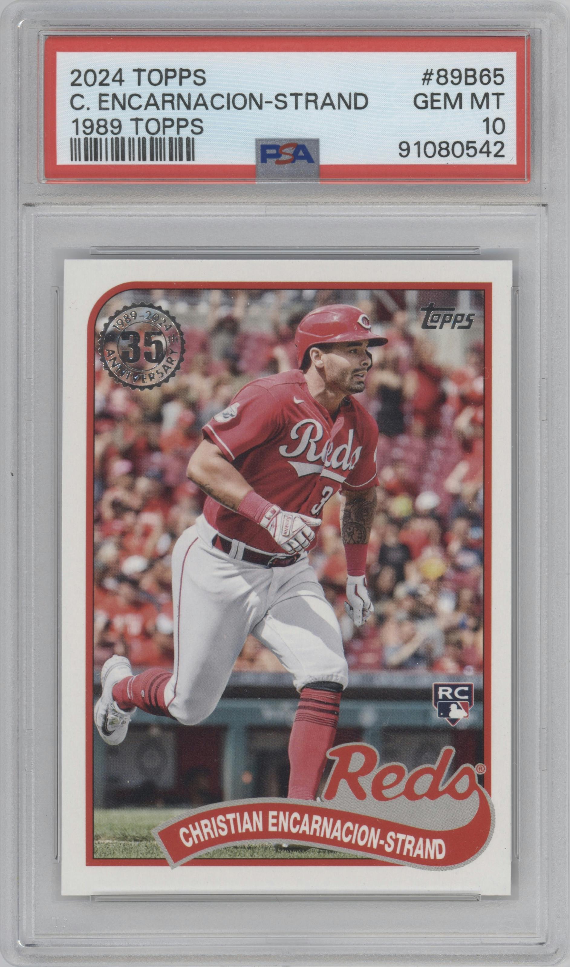 Christian Encarnacion-Strand from the 2024 Topps  set graded by PSA and given an overall grade of 10.