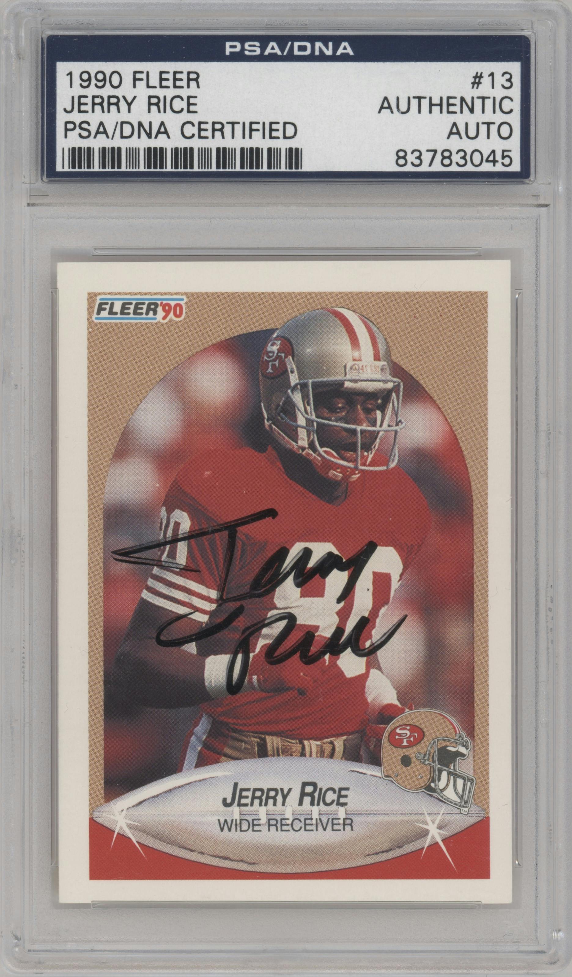 Jerry Rice from the 1990 Fleer set graded by PSA.
