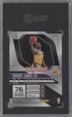 Bronny James Jr. from the 2024-25 Panini Prizm Monopoly set featuring a Tiger Stripe Boardwalk Blue Prizm parallel graded by SGC and given an overall grade of 9.5.