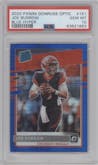 Joe Burrow from the 2020 Panini Donruss Optic set featuring a Hyper Blue  parallel graded by PSA and given an overall grade of 10.