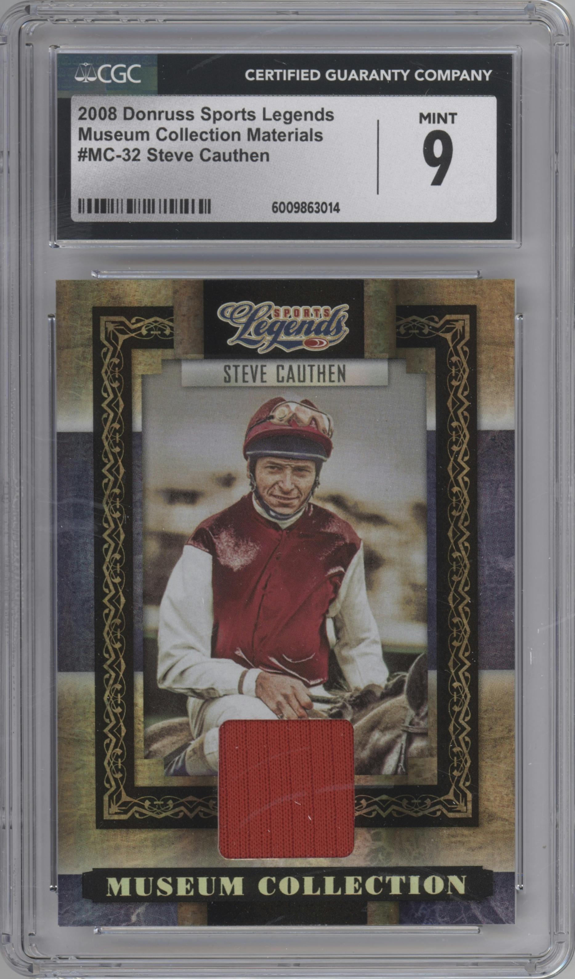 Steve Cauthen from the 2008 Donruss Sports Legends set graded by CSG and given an overall grade of 9.