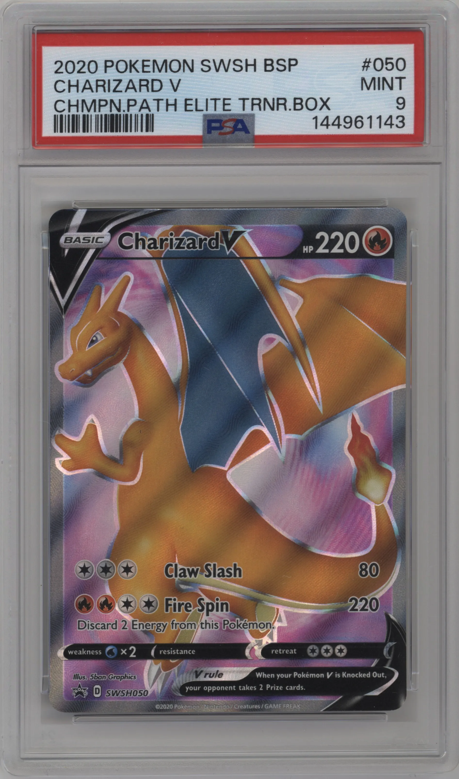 2020 Pokemon SWSH Charizard V Champion's Path ETB PSA 9