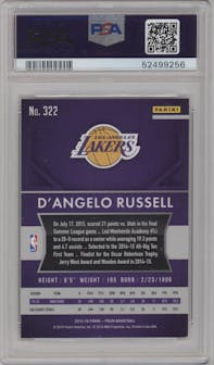 D'Angelo Russell from the 2015-16 Panini Prizm  set graded by PSA and given an overall grade of 9.