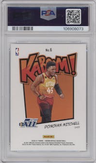 Donovan Mitchell from the 2020-21 Panini Crown Royale set graded by PSA and given an overall grade of 9.