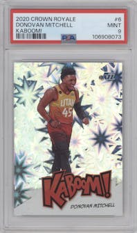 Donovan Mitchell from the 2020-21 Panini Crown Royale set graded by PSA and given an overall grade of 9.