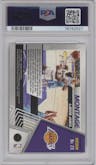 LeBron James from the 2021-22 Panini Mosaic  set featuring a Mosaic parallel graded by PSA and given an overall grade of 10.