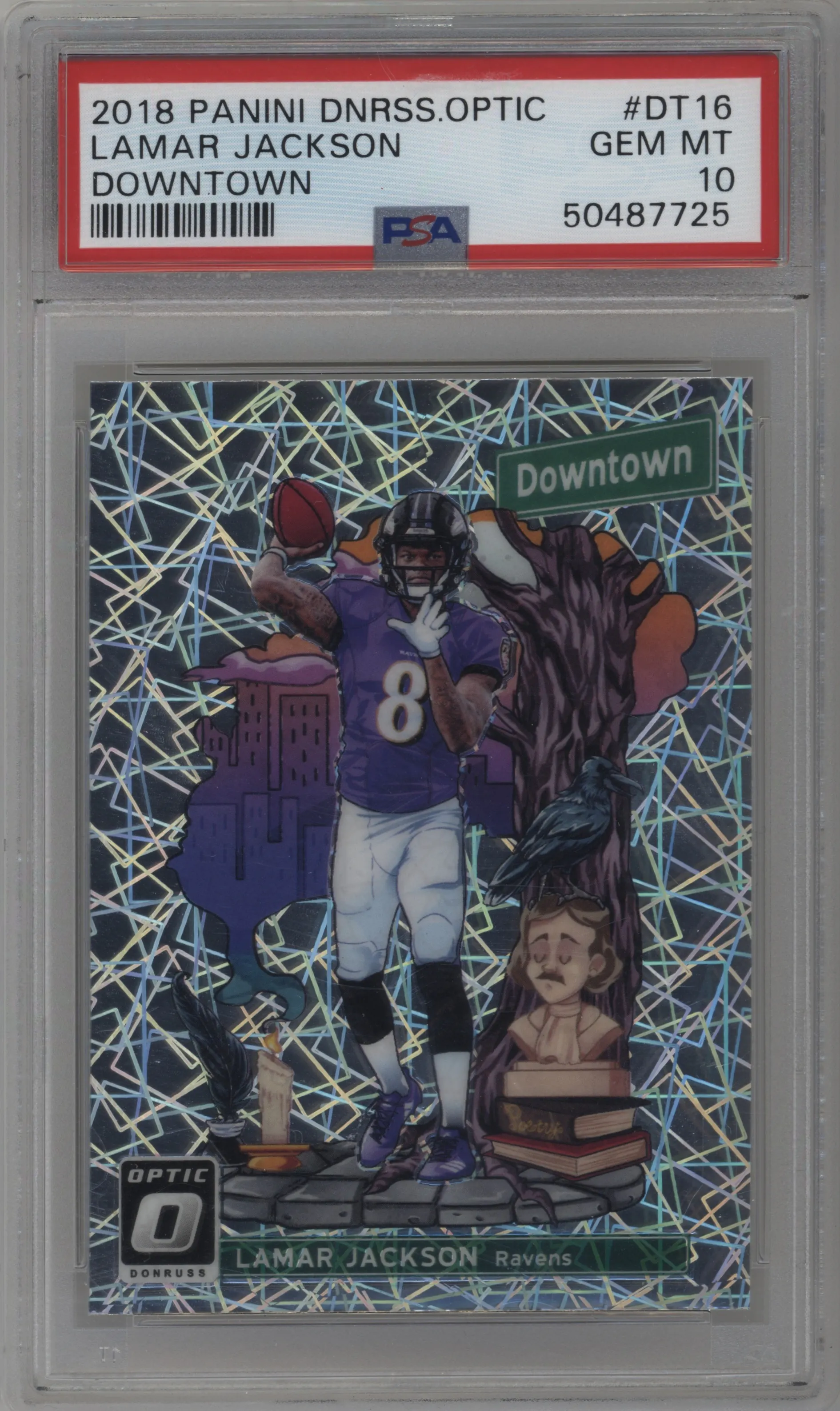 2018 Panini Donruss Optic Downtown Lamar Jackson #DT-16 PSA 10