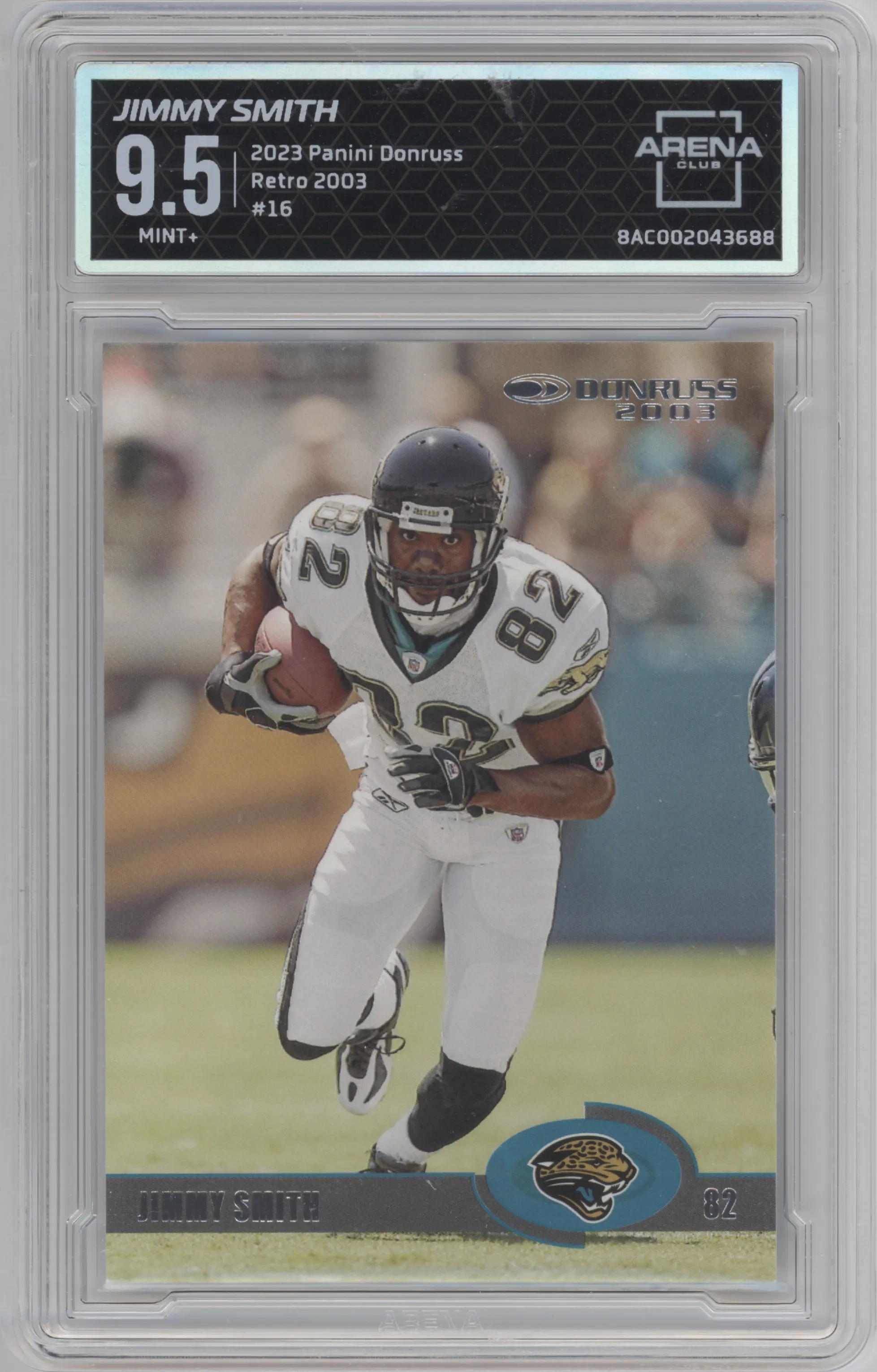 Jimmy Smith from the 2023 Panini Donruss set graded by Arena Club and given an overall grade of 9.5.
