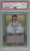 Chris Taylor from the 2022 Topps Triple Threads set featuring a Emerald parallel graded by PSA and given an overall grade of 10.