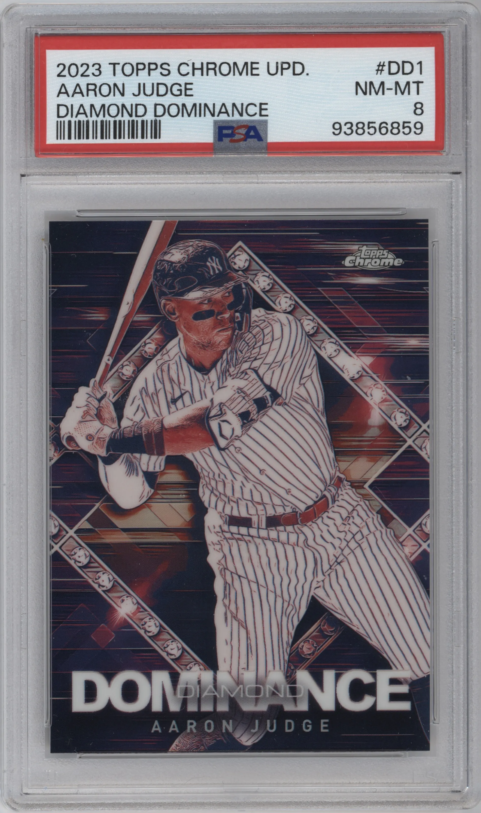 2023 Topps Chrome Update Diamond Dominance Aaron Judge PSA 8