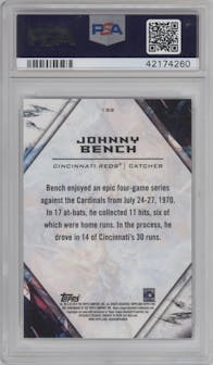 Johnny Bench from the 2018 Topps Fire set graded by PSA and given an overall grade of 10.
