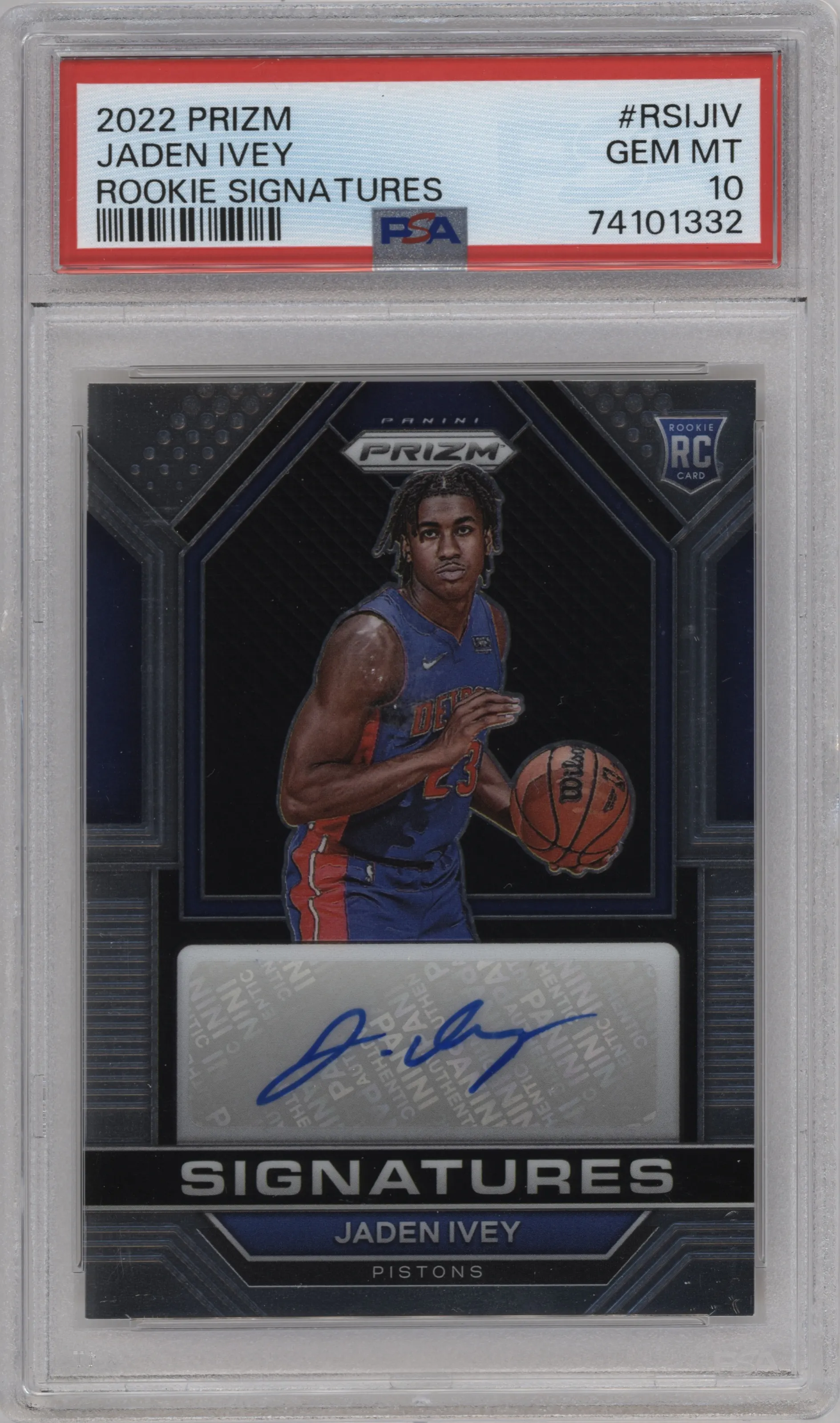 2022 Panini Prizm Rke.Sig. Jaden Ivey PSA 10
