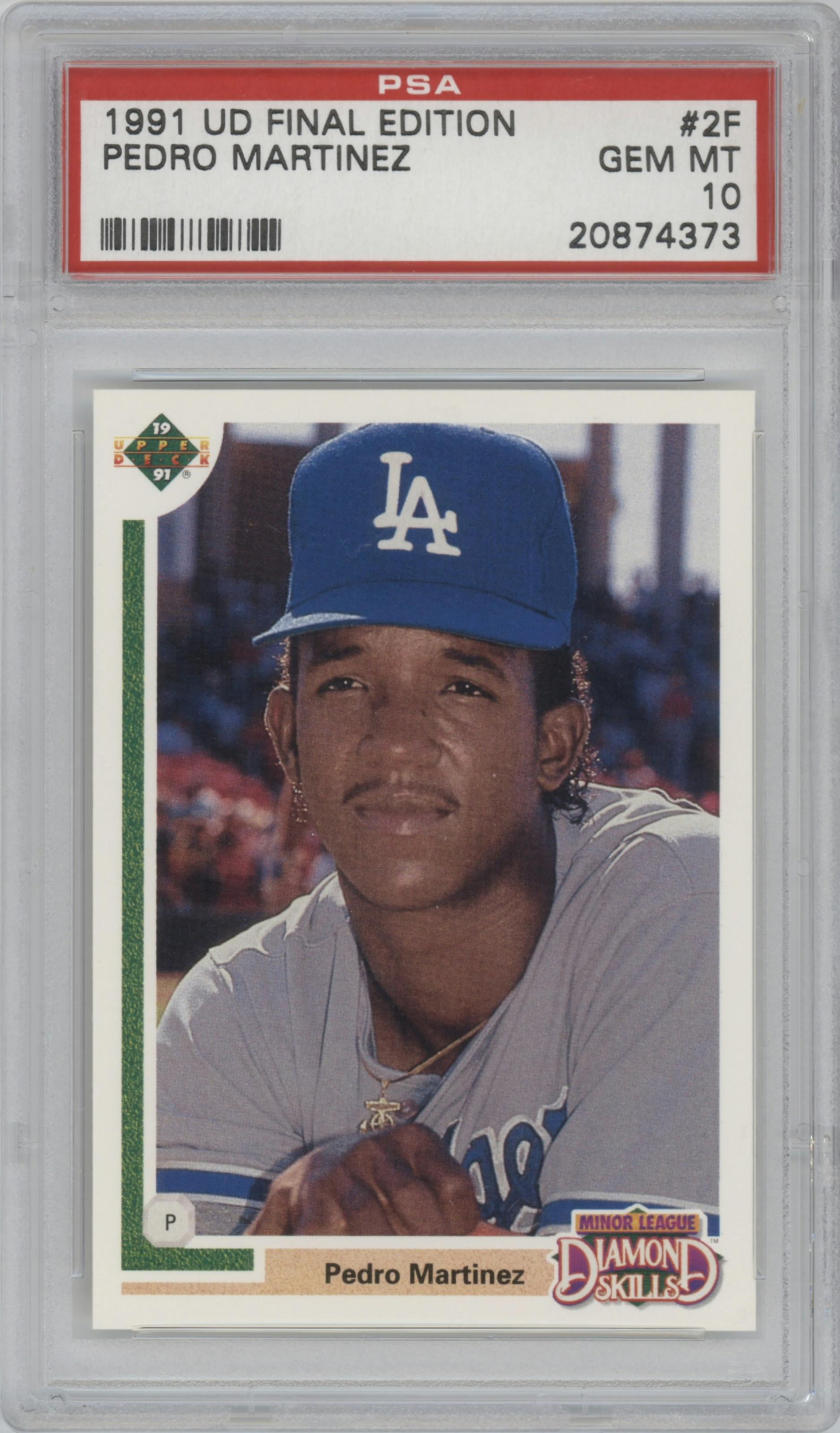 Pedro Martinez from the 1991 Upper Deck Final Edition set graded by PSA and given an overall grade of 10.