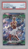 Jayden Daniels from the 2024 Panini Prizm set featuring a Green Ice parallel graded by PSA and given an overall grade of 10.