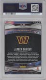 Jayden Daniels from the 2024 Panini Prizm set featuring a Green Ice parallel graded by PSA and given an overall grade of 10.