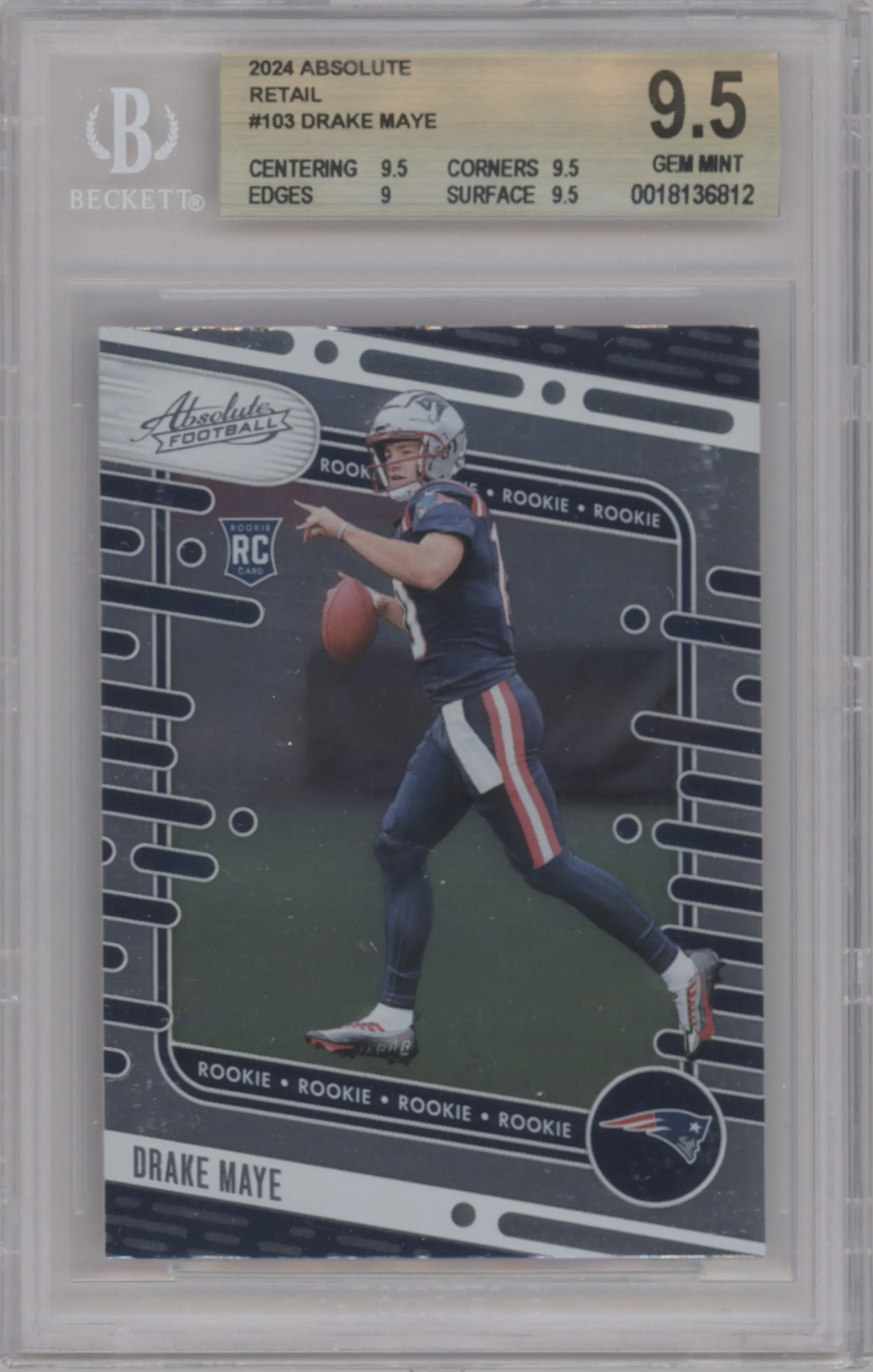 2024 Panini Absolute Drake Maye Retail BGS 9.5