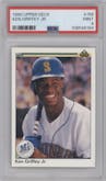 Ken Griffey Jr. from the 1990 Upper Deck set graded by PSA and given an overall grade of 9.