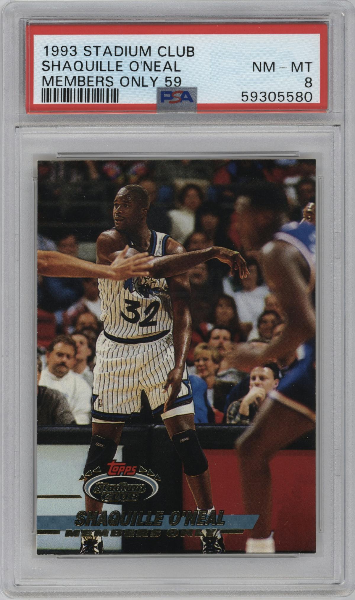 Shaquille O'Neal from the 1993 Stadium Club Members Only set graded by PSA and given an overall grade of 8.