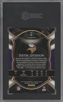 Justin Jefferson from the 2020 Panini Select set graded by SGC and given an overall grade of 9.5.