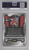 Patrick Mahomes II from the 2023 Panini Prizm set featuring a Silver Prizm parallel graded by PSA and given an overall grade of 10.