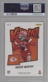 Xavier Worthy from the 2024 Panini Absolute set graded by PSA and given an overall grade of 10.